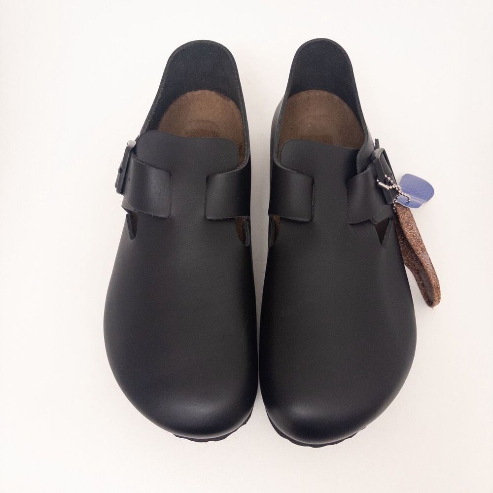 Birkenstock London Black Oiled Clog Shoes Size 42 Narrow - Picture 10 of 12